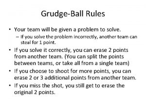 Grudgeball rules