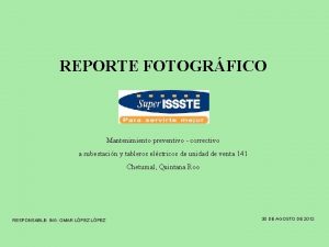 Reporte fotografico de mantenimiento Reporte fotografico de mantenimiento