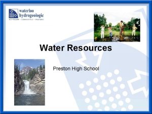 Water Resources Preston High School Objectives Introduction Water