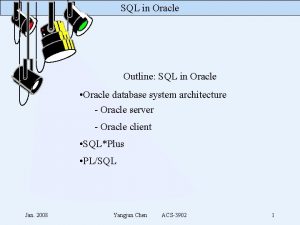 SQL in Oracle Outline SQL in Oracle Oracle