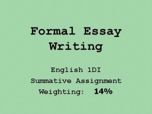 Summative essay structure