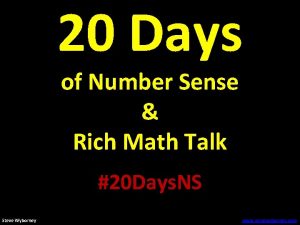 20 days of number sense