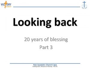 Looking back is 20/20