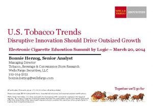 U S Tobacco Trends Disruptive Innovation Should Drive
