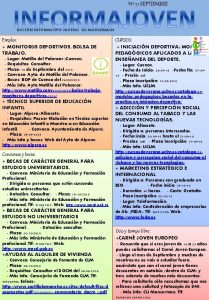 N 71 SEPTIEMBRE BOLETN INFORMATIVO JUVENIL CIJ MANSERMAN