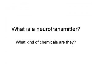 What is a neurotransmitter What kind of chemicals