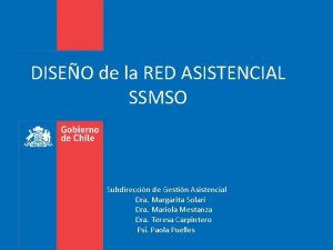 DISEO de la RED ASISTENCIAL SSMSO Subdireccin de