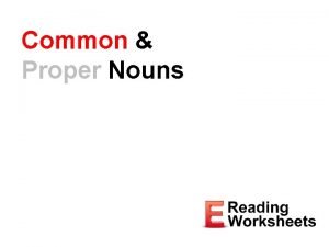 Nouns for places and things