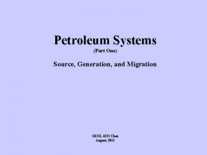 Petroleum system