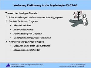 Vorlesung Einfhrung in die Psychologie 03 07 06