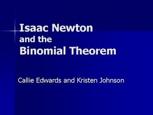 Binomial theorem isaac newton