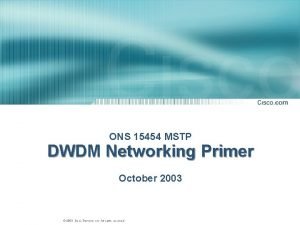 Dwdm primer