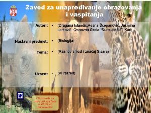 Zavod za unapreivanje obrazovanja i vaspitanja Autori Dragana