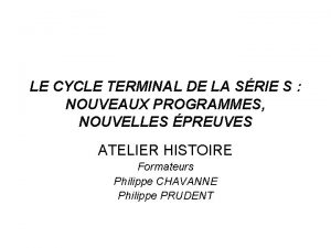 Le cycle terminal