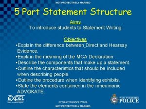 Structure of a statement