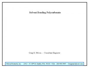 Polycarbonate consulting