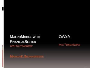 MACROMODEL WITH FINANCIALSECTOR WITH YULIY SANNIKOV COVAR WITH