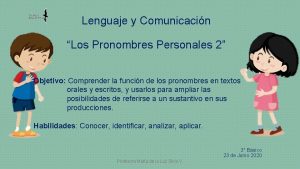 Objetivo de los pronombres