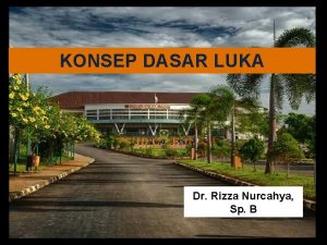 KONSEP DASAR LUKA Dr Rizza Nurcahya Sp B
