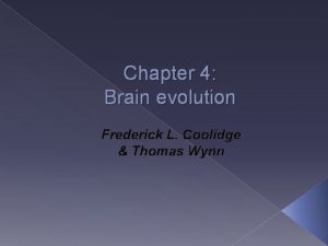 Chapter 4 Brain evolution Frederick L Coolidge Thomas