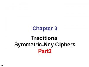 Chapter 3 Traditional SymmetricKey Ciphers Part 2 3