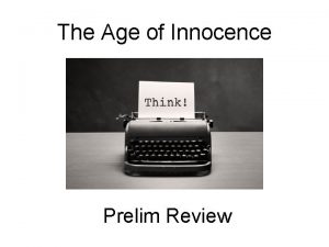 The Age of Innocence Prelim Review UNDERLINE titles