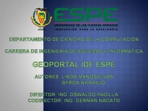 DEPARTAMENTO DE CIENCIAS DE LA COMPUTACIN CARRERA DE