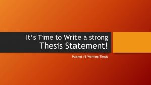 Thesis statement