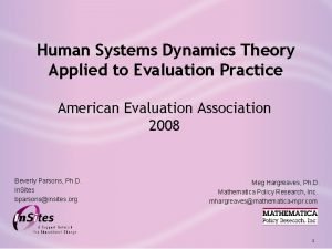 Human systems dynamics theory