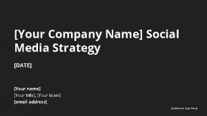 Executive summary social media strategy
