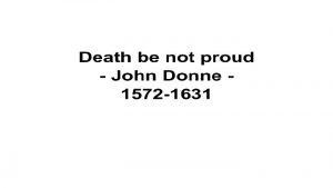 Death be not proud tone