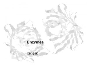 Enzymes CH 339 K Transition State On the