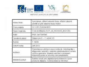 Nzev koly Gymnzium stedn odborn kola stedn odborn