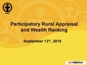 Participatory rural appraisal