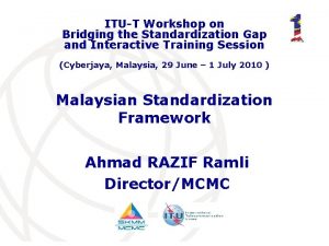 ITUT Workshop on Bridging the Standardization Gap and