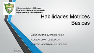 Colegio Agustiniano El Bosque Un proyecto educativo nico