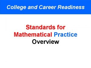 College and career readiness standards math