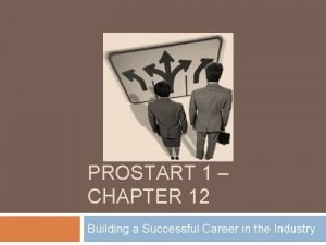 PROSTART 1 CHAPTER 12 Building a Successful Career