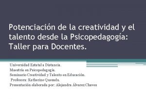 Potenciacin de la creatividad y el talento desde