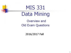 Data mining exam