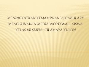 Pengertian media word wall