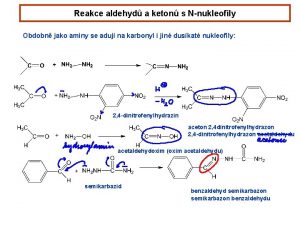 Reakce aldehyd a keton s Nnukleofily Obdobn jako
