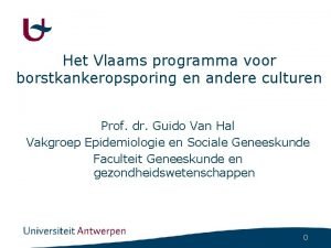 Het Vlaams programma voor borstkankeropsporing en andere culturen