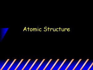 Atomic Structure What is an atom Atom the Atomic Structure What is an atom Atom the