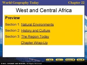 World Geography Today Chapter 22 West and Central