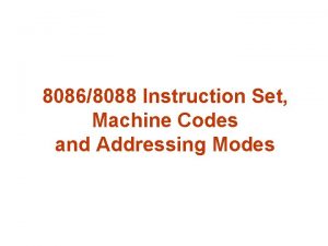 80868088 Instruction Set Machine Codes and Addressing Modes