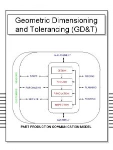 Geometric Dimensioning and Tolerancing GDT MANAGEMENT CUSTOMERS VENDORS