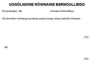 Równanie bernoulliego