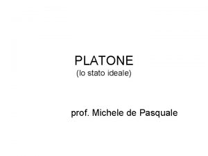 Lo stato ideale di platone