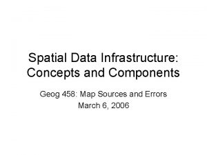 Spatial Data Infrastructure Concepts and Components Geog 458